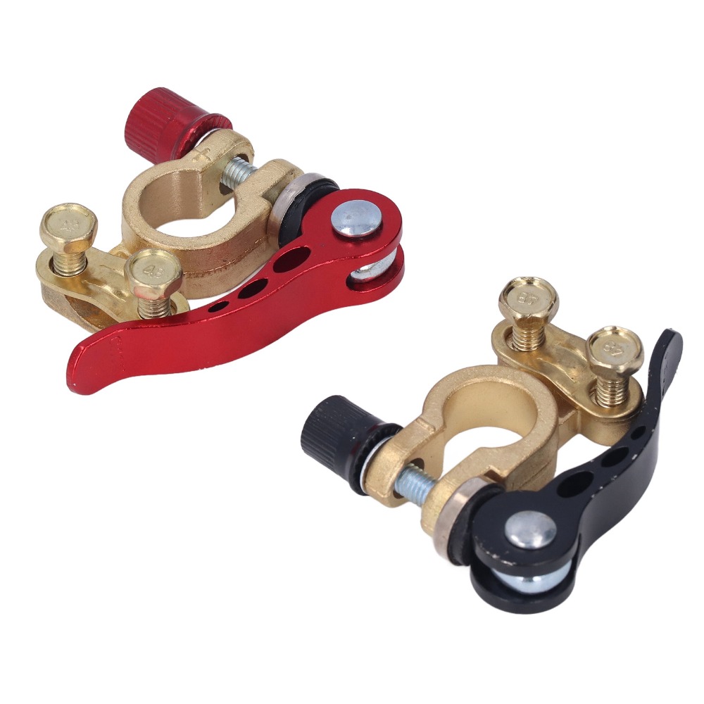 Battery Terminal Clamps Quick Release Brass - 2 ชิ้น ขั้วต่อแบตเตอรี่รถยนต์แบบปลดเร็ว พร้อมฟังก์ชันถอดแยกขั้วบวกและขั้วลบ