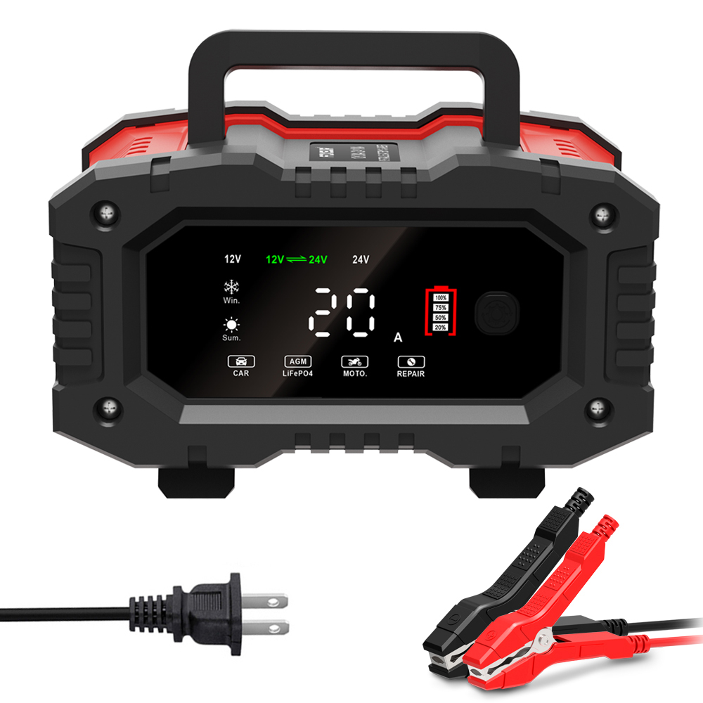 Smart Car Battery Charger 12V 24V 20A - 12V 10A 24V 20A อัตโนมัติรถยนต์รถจักรยานยนต์รถบรรทุกแบตเตอรี่ Charger