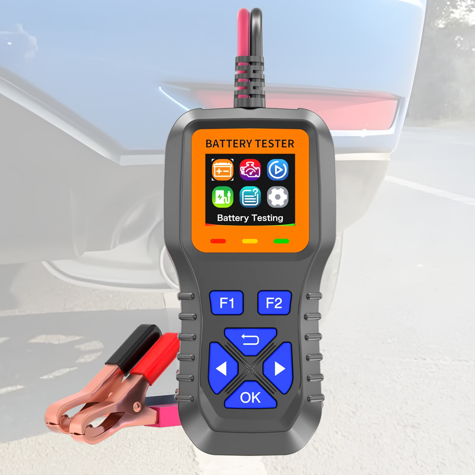 Alternator Tester Digital Diagnostic Tool - เครื่องทดสอบแบตเตอรี่รถยนต์ 12V แบบดิจิทัล เครื่องวัดกระแสไฟจากไดชาร์จ พร้อมเครื่องมือวินิจฉัย สำหรับตรวจสอบการชาร์จและการสตาร์ทเครื่องยนต์