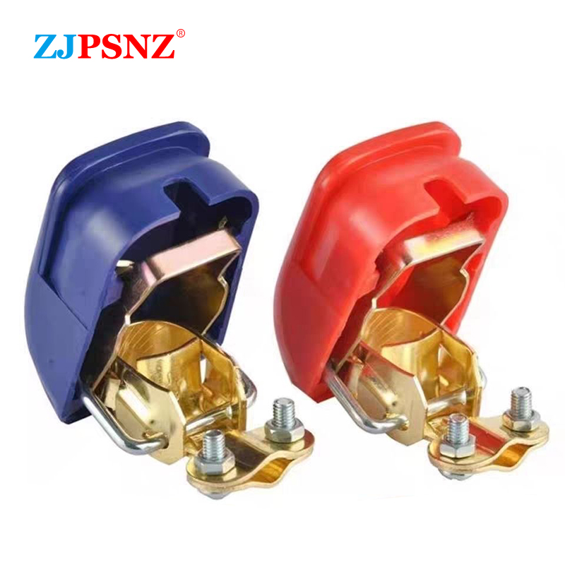 Battery Terminal Clamps Quick Release Brass - ขั้วต่อแบตเตอรี่แบบปลดเร็ว 12V แบบสากล 1 คู่ สำหรับรถยนต์