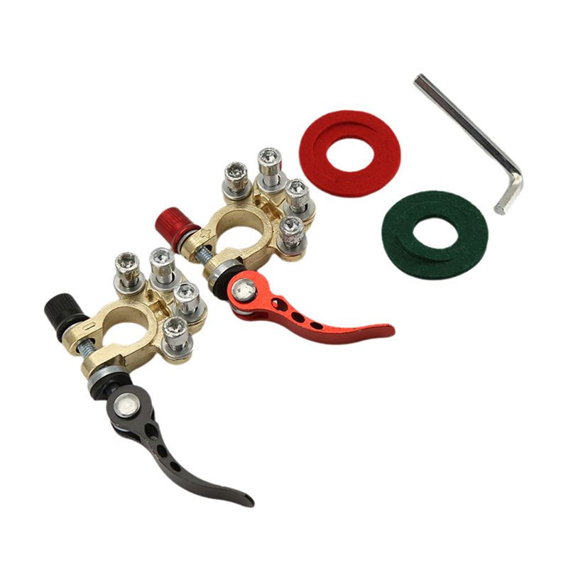 Battery Terminal Clamps Quick Release Brass - ขั้วต่อแบตเตอรี่รถยนต์ N26R-12V 24V แบบปลดเร็ว สำหรับเรือแข่ง UTV