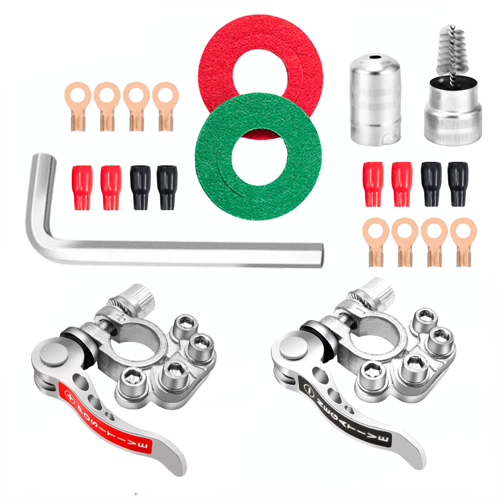 Battery Terminal Clamps Quick Release Brass - ขั้วต่อแบตเตอรี่แบบถอดออกได้อย่างรวดเร็วชุดเชื่อมต่อแบบสกรูที่หนีบสายทองแดง Terminal Aki mobil สำหรับรถยนต์เรือ