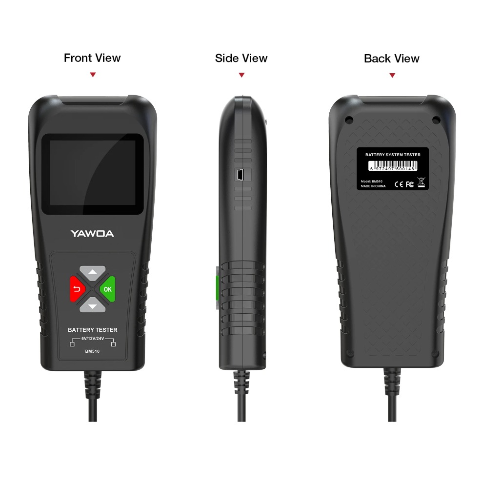 Car Battery Load Tester Digital Cranking - เครื่องทดสอบแบตเตอรี่รถยนต์ 3in1 ระดับมืออาชีพ แบบดิจิตอล เครื่องวิเคราะห์ไดชาร์จ ตรวจสอบระบบโหลด