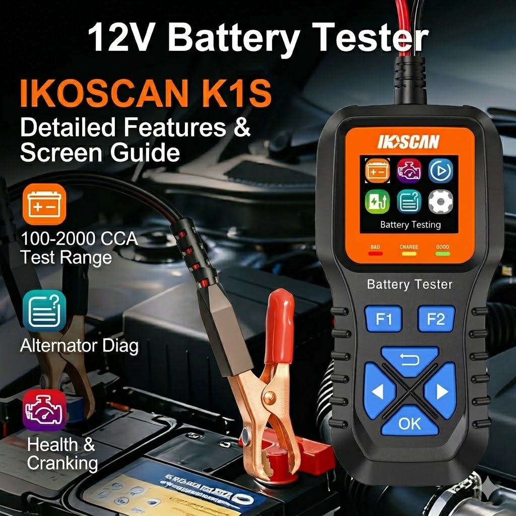 IKOSCAN K1S เครื่องทดสอบแบตเตอ - Alternator Tester Digital Diagnostic Tool บทวิจารณ์และราคา