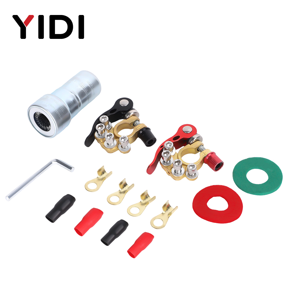 2 ชิ้น ขั้วต่อแบตเตอรี่รถยนต์  - Battery Terminal Clamps Quick Release Brass บทวิจารณ์และราคา