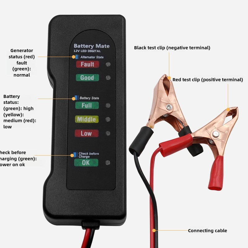 เครื่องทดสอบแบตเตอรี่รถยนต์แบบ - Alternator Tester Digital Diagnostic Tool บทวิจารณ์และราคา
