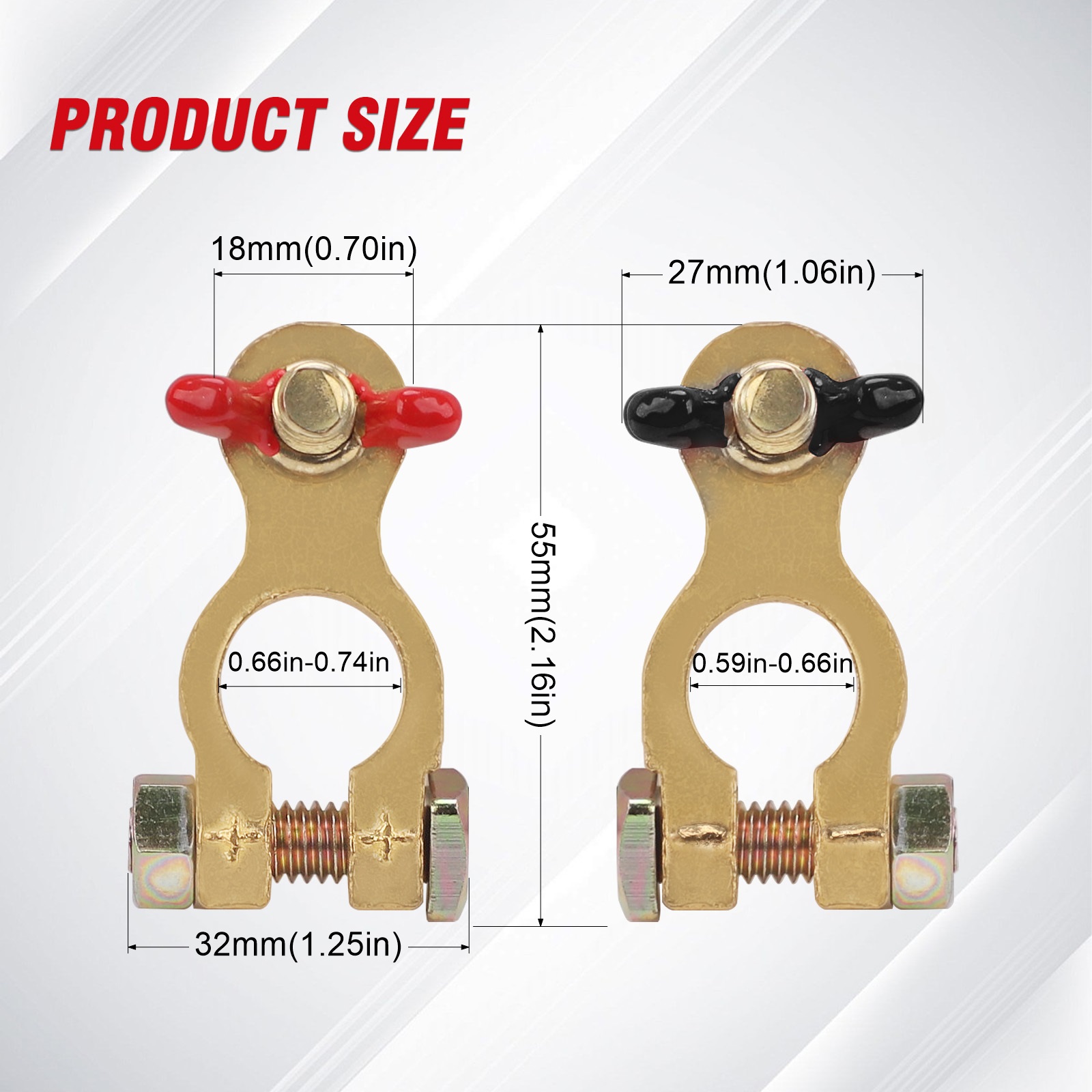 ขั้วต่อแบตเตอรี่รถยนต์แบบหนีบ  - Battery Terminal Clamps Quick Release Brass บทวิจารณ์และราคา
