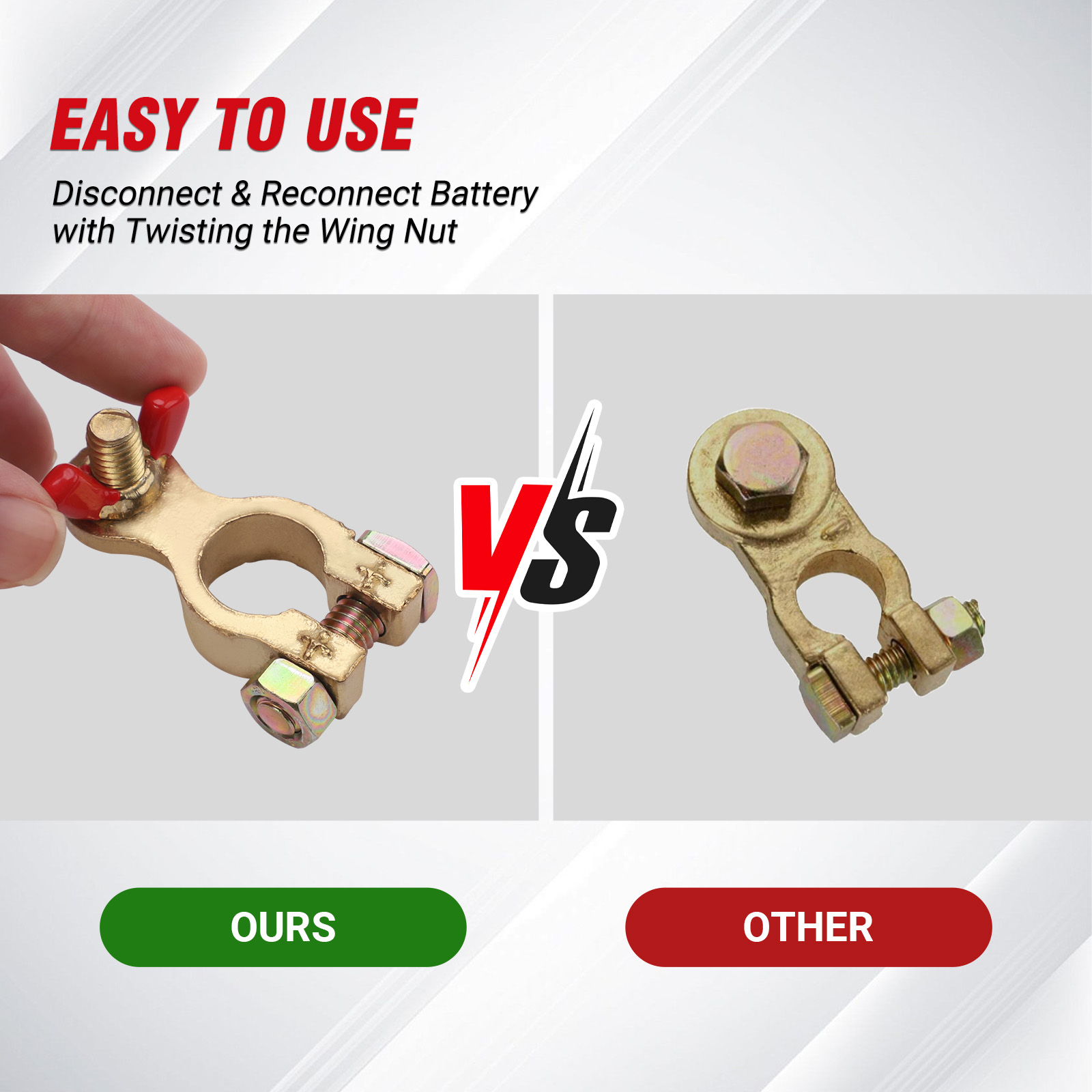 ขั้วต่อแบตเตอรี่รถยนต์แบบหนีบ  - Battery Terminal Clamps Quick Release Brass บทวิจารณ์และราคา