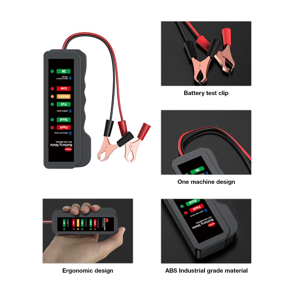 เครื่องทดสอบแบตเตอรี่รถยนต์ขนา - Alternator Tester Digital Diagnostic Tool บทวิจารณ์และราคา