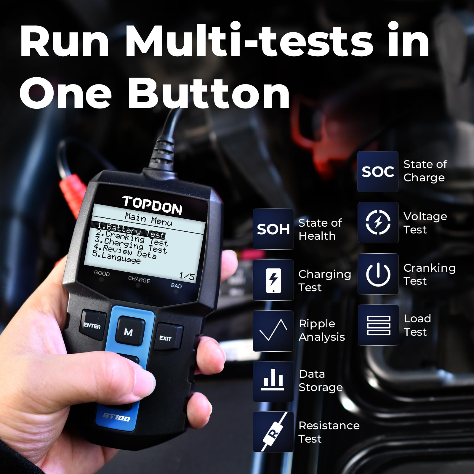 เครื่องวิเคราะห์แบตเตอรี่ดิจิต - Car Battery Load Tester Digital Cranking บทวิจารณ์และราคา