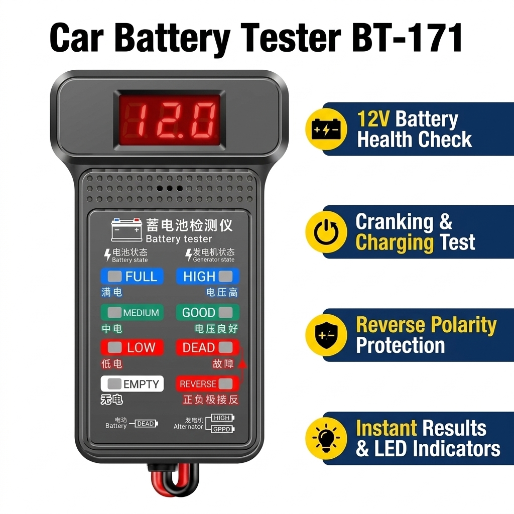 เครื่องทดสอบแบตเตอรี่รถยนต์ 12 - Car Battery Load Tester Digital Cranking บทวิจารณ์และราคา