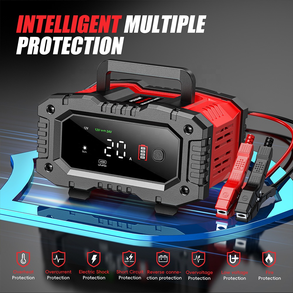 เครื่องชาร์จแบตเตอรี่รถยนต์อัจ - Smart Car Battery Charger 12V 24V 20A บทวิจารณ์และราคา