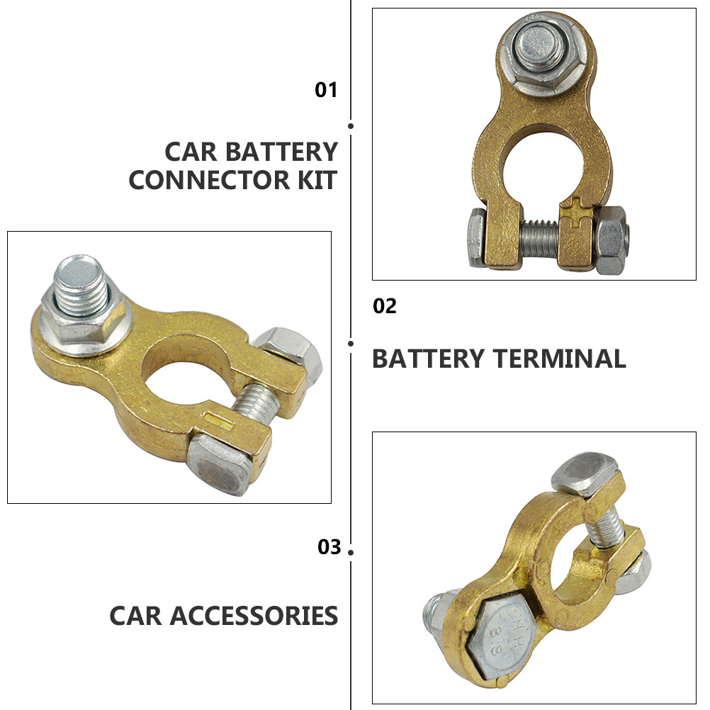 1 คู่ ขั้วต่อแบตเตอรี่รถยนต์ทอ - Battery Terminal Clamps Quick Release Brass บทวิจารณ์และราคา