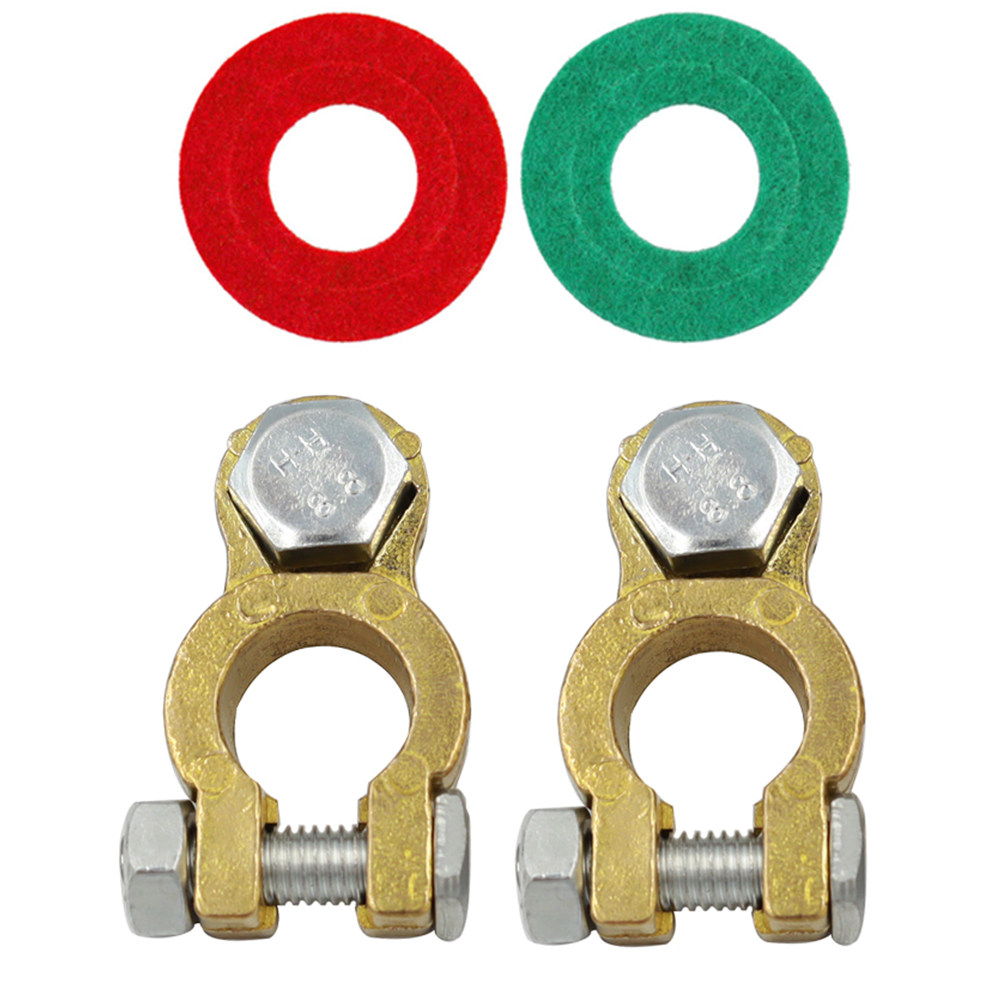1 คู่ ขั้วต่อแบตเตอรี่รถยนต์ทอ - Battery Terminal Clamps Quick Release Brass บทวิจารณ์และราคา