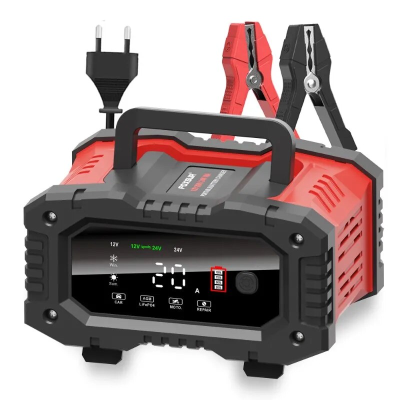 เครื่องชาร์จแบตเตอรี่รถจักรยาน - Smart Car Battery Charger 12V 24V 20A บทวิจารณ์และราคา