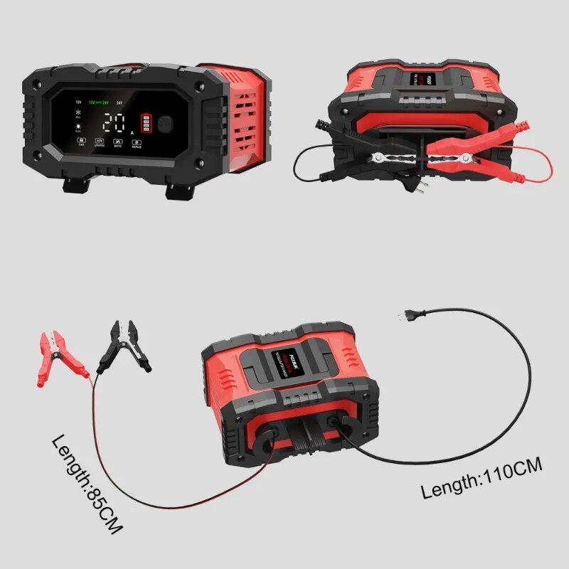 เครื่องชาร์จแบตเตอรี่รถจักรยาน - Smart Car Battery Charger 12V 24V 20A บทวิจารณ์และราคา