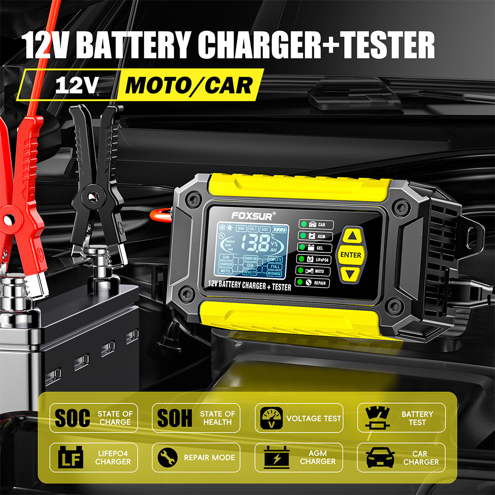 2 in 1 Smart Car Battery Charg - Lifepo4 Battery Charger Smart Automatic บทวิจารณ์และราคา