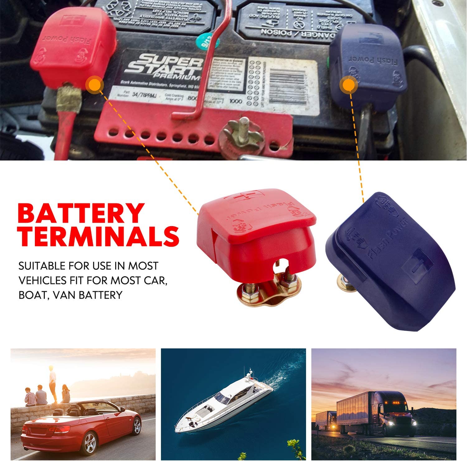 ขั้วต่อแบตเตอรี่ขั้วบวกและขั้ว - Battery Terminal Clamps Quick Release Brass บทวิจารณ์และราคา