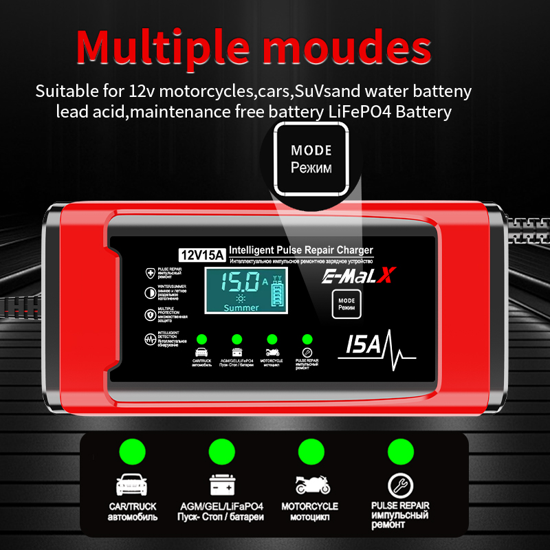 ปลั๊ก EU 12V 15A เครื่องชาร์จแ - Lifepo4 Battery Charger Smart Automatic บทวิจารณ์และราคา
